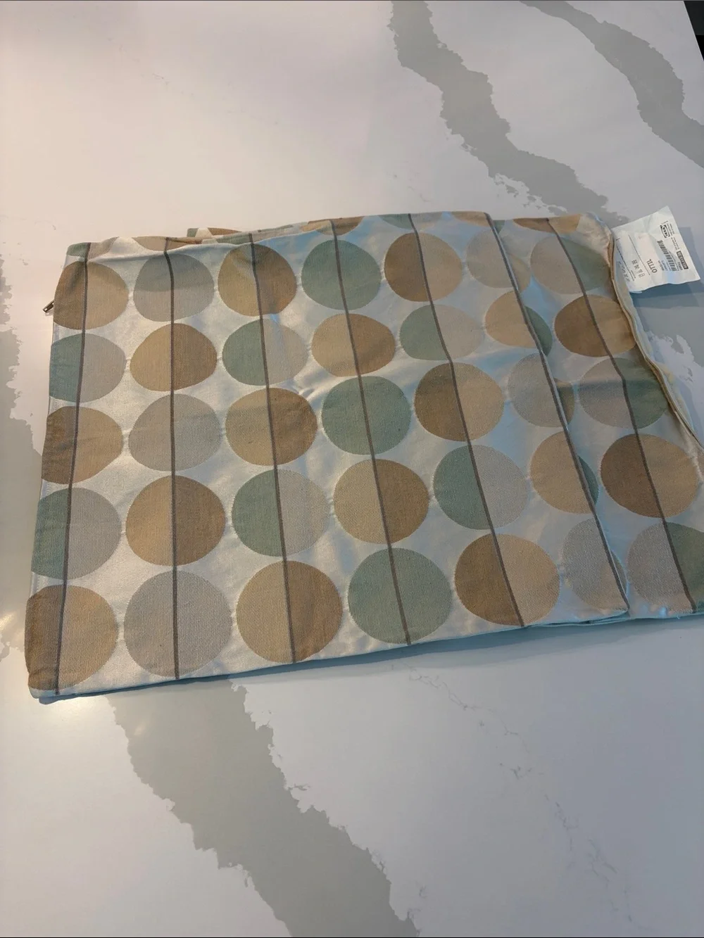 Pair of IKEA OTTIL Pillow Covers 20x20” – White, Beige, and light teal